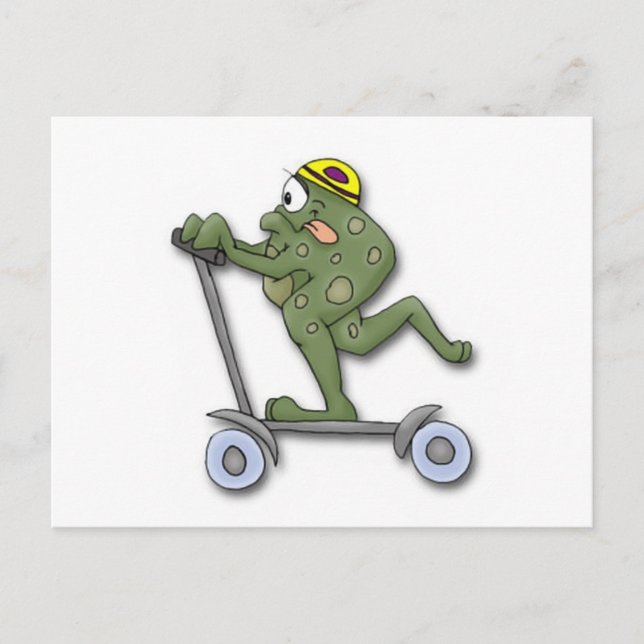 Frosch auf Scooter Postkarte (Vorderseite)