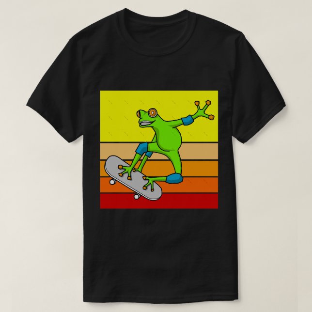 Frosch auf Skateboard Classic(4) T-Shirt (Design vorne)