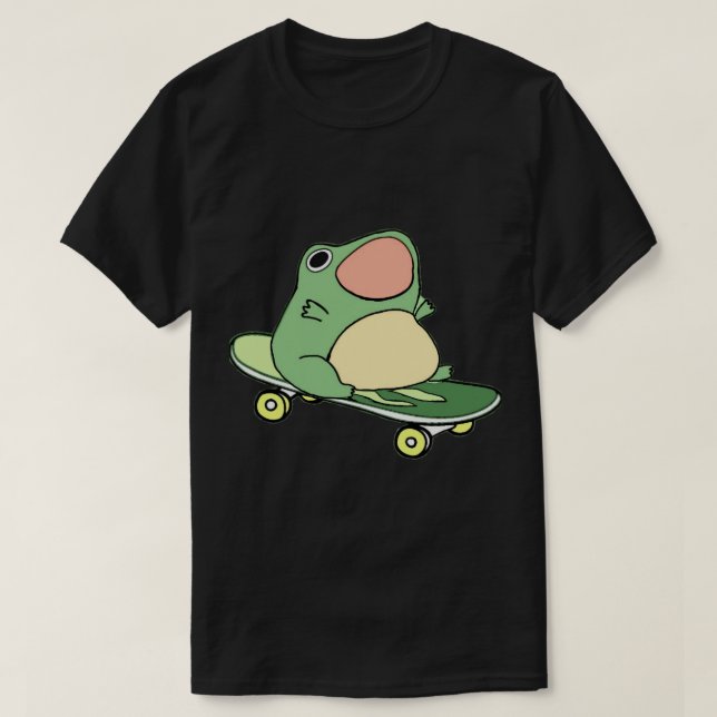 Frosch auf Skateboard T-Shirt (Design vorne)