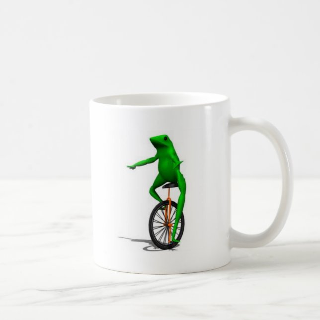 Frosch auf Unicycle Meme Kaffeetasse (Rechts)