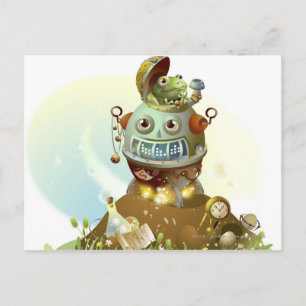 Frosch aus einem UFO Postkarte