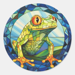 Frosch aus gesüßtem Glas Runder Aufkleber