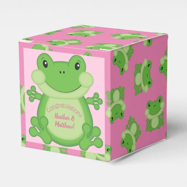Frosch Baby Dusche Pink Geschenkschachtel (Vorderseite)
