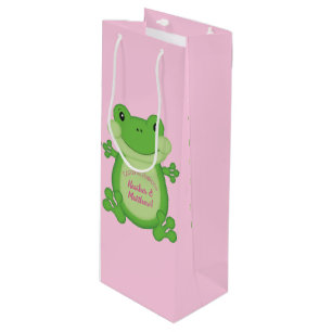 Frosch Baby Dusche Pink Geschenktüte Für Weinflaschen
