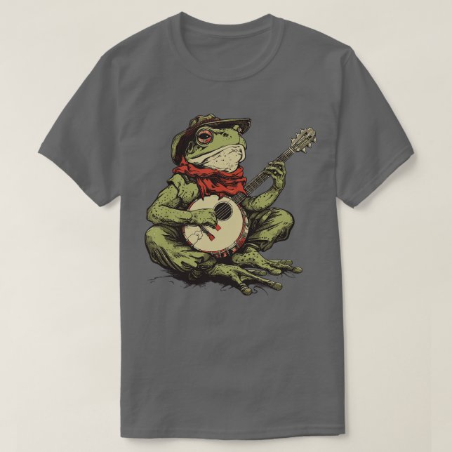 Frosch Banjo spielen T-Shirt (Design vorne)