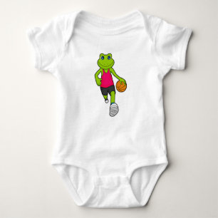 Frosch Basketball-Spieler Basketball Baby Strampler