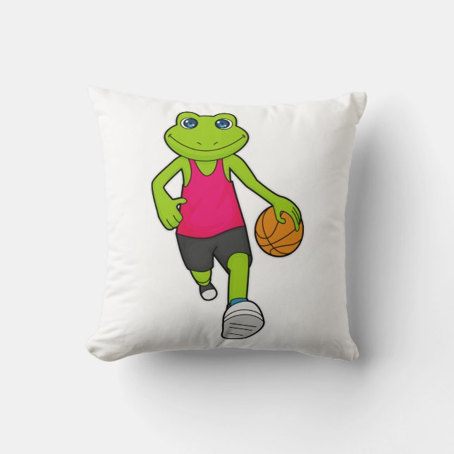 Frosch Basketball-Spieler Basketball Kissen (Vorderseite)