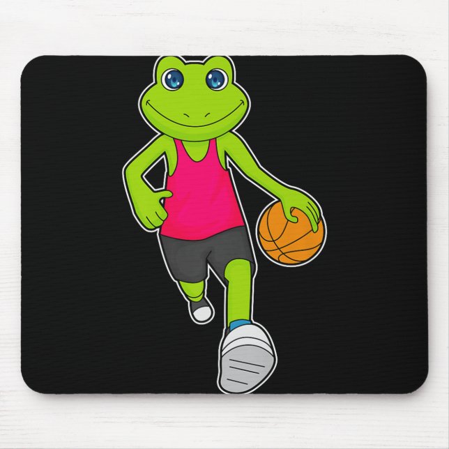 Frosch Basketball Spieler Basketball Sport Premium Mousepad (Vorne)