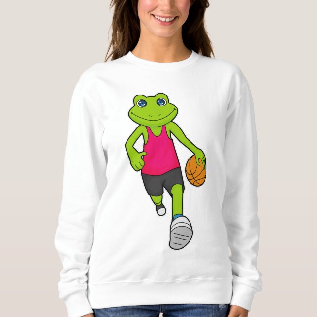 Frosch Basketball-Spieler Basketball Sweatshirt (Vorderseite)