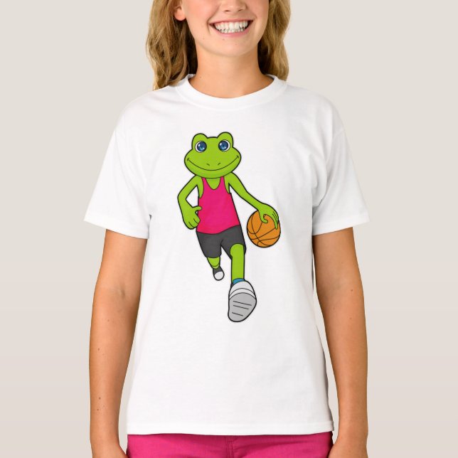 Frosch Basketball-Spieler Basketball T-Shirt (Vorderseite)