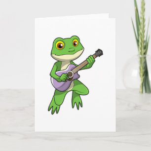 Frosch bei der Musik mit Gitarre Karte