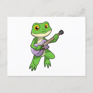 Frosch bei Musik mit Gitarre Postkarte