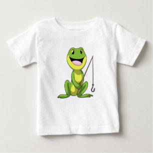 Frosch beim Angeln mit Angelrute Baby T-shirt
