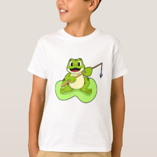Frosch beim Angeln mit Angelrute T-Shirt