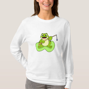 Frosch beim Angeln mit Angelrute T-Shirt
