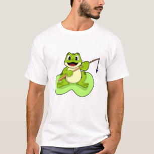 Frosch beim Angeln mit Angelrute T-Shirt