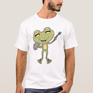 Frosch beim Anmalen mit Pinsel und Farbe T-Shirt