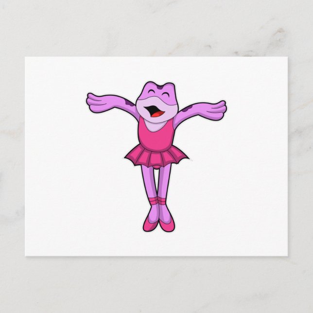 Frosch beim Ballett-Tanz mit Rock Postkarte (Vorderseite)