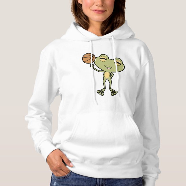 Frosch beim Basketball-Sport Hoodie (Vorderseite)