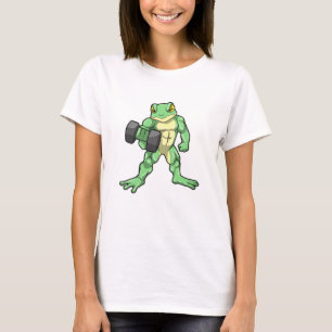 Frosch beim Bodybuilding mit Hantel T-Shirt