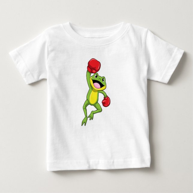 Frosch beim Boxen mit Boxhandschuhen Baby T-shirt (Vorderseite)