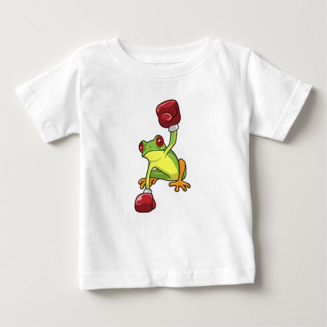 Frosch beim Boxen mit Boxhandschuhen Baby T-shirt (Vorderseite)