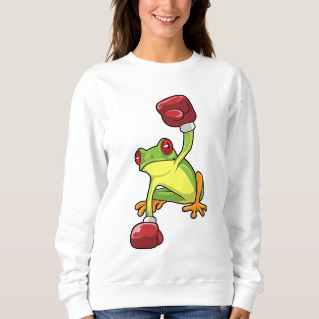 Frosch beim Boxen mit Boxhandschuhen Sweatshirt (Vorderseite)