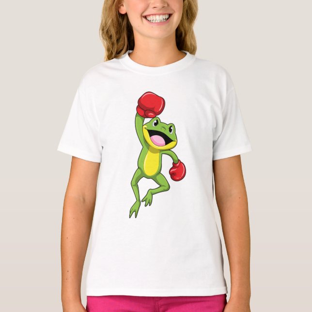 Frosch beim Boxen mit Boxhandschuhen T-Shirt (Vorderseite)