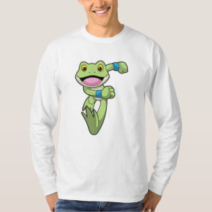 Frosch beim Laufen mit Sweatband T-Shirt