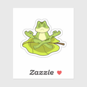 Frosch beim Meditat Aufkleber