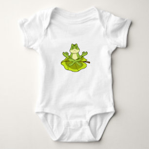 Frosch beim Meditat Baby Strampler