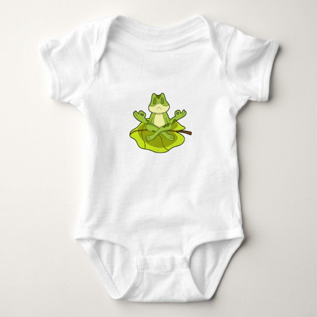 Frosch beim Meditat Baby Strampler (Vorderseite)