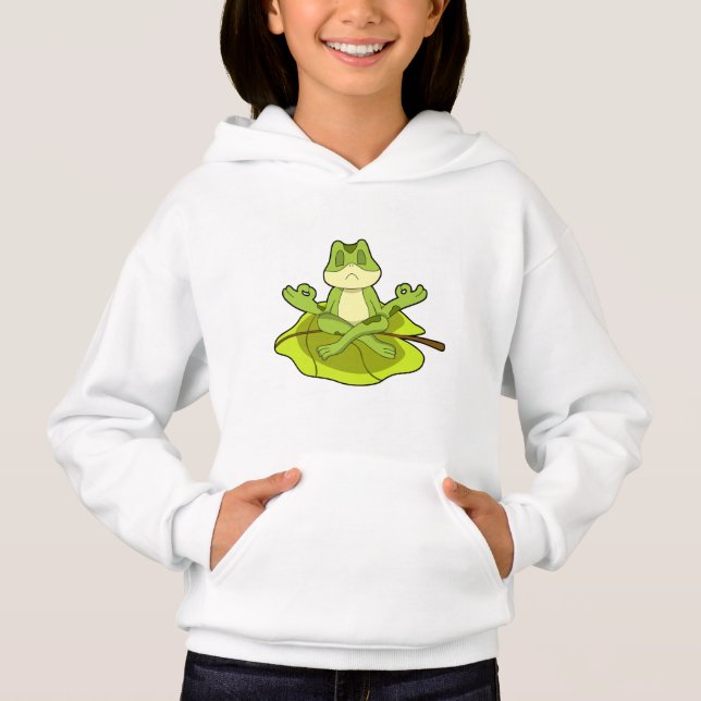 Frosch beim Meditat Hoodie (Vorderseite)