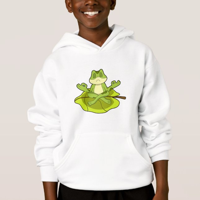 Frosch beim Meditat Hoodie (Vorderseite)