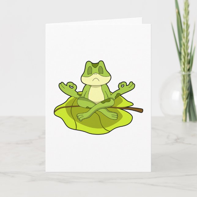 Frosch beim Meditat Karte (Vorderseite)