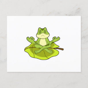 Frosch beim Meditat Postkarte