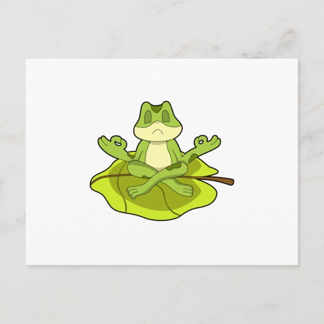 Frosch beim Meditat Postkarte (Vorderseite)
