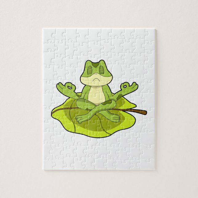 Frosch beim Meditat Puzzle (Vertikal)
