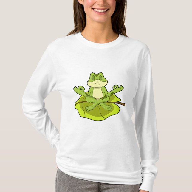 Frosch beim Meditat T-Shirt (Vorderseite)