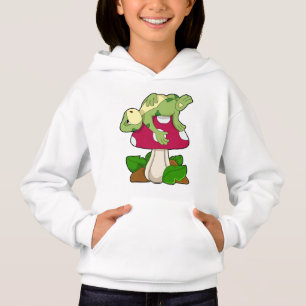 Frosch beim Schlafen mit Pilz Hoodie