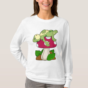 Frosch beim Schlafen mit Pilz T-Shirt
