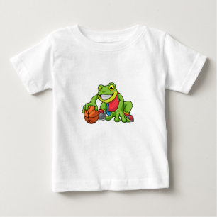Frosch beim Sport mit Basketball Baby T-shirt