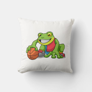 Frosch beim Sport mit Basketball Kissen