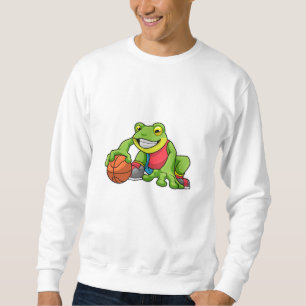 Frosch beim Sport mit Basketball Sweatshirt