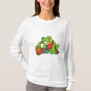 Frosch beim Sport mit Basketball T-Shirt