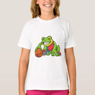 Frosch beim Sport mit Basketball T-Shirt