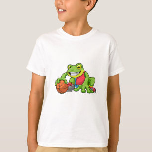 Frosch beim Sport mit Basketball T-Shirt