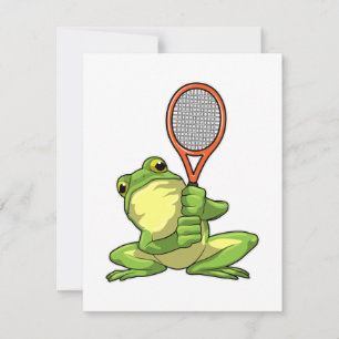 Frosch beim Tennis mit Tennisschläger
