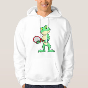 Frosch beim Tennis mit Tennisschläger Hoodie