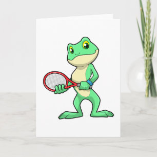 Frosch beim Tennis mit Tennisschläger Karte